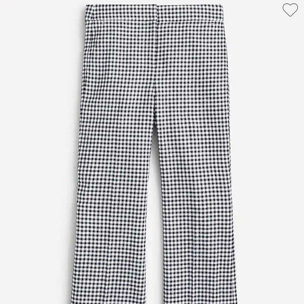 Hayden kickout crop pant in gingham stretch linen pant